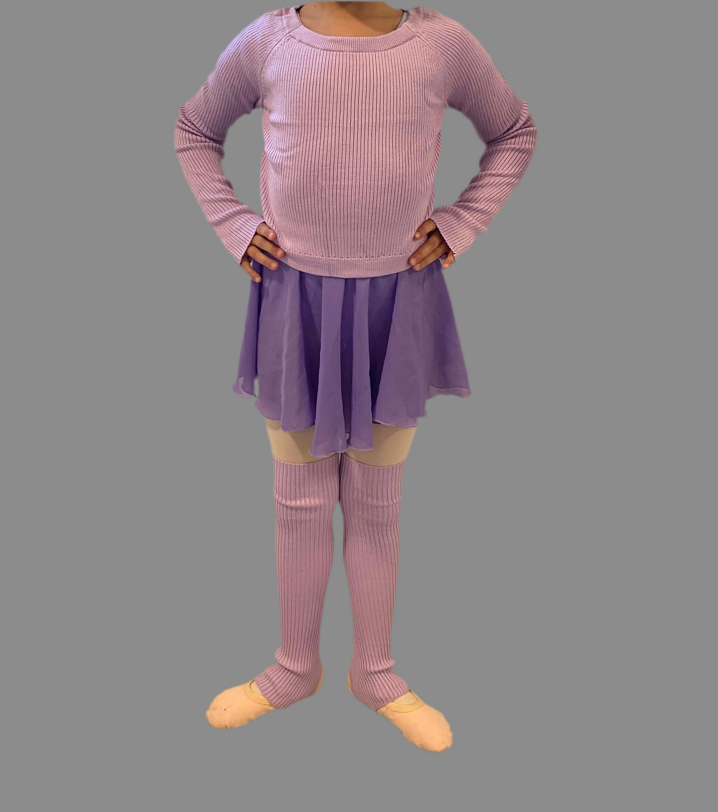 Pack chaleco y polaina infantil - Lila