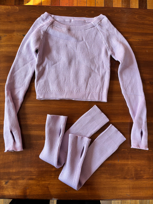 Pack chaleco y polaina infantil - Lila